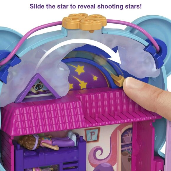 Polly Pocket Blue Teddy Bear Purse 12 Pop & Swap Pieces 2-in-One Playset Ages 4+ - Picture 5 of 6